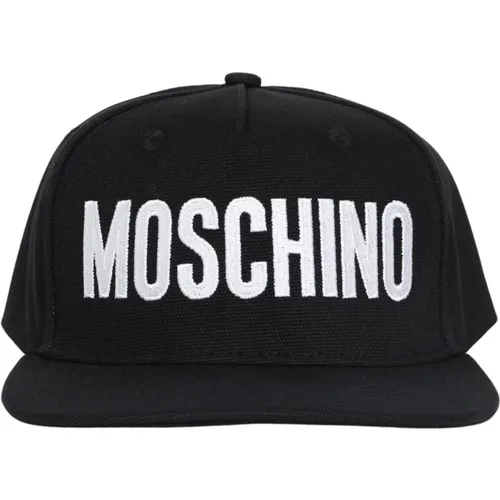 Schwarze Kappe mit Logo-Stickerei , Herren, Größe: ONE Size - Moschino - Modalova
