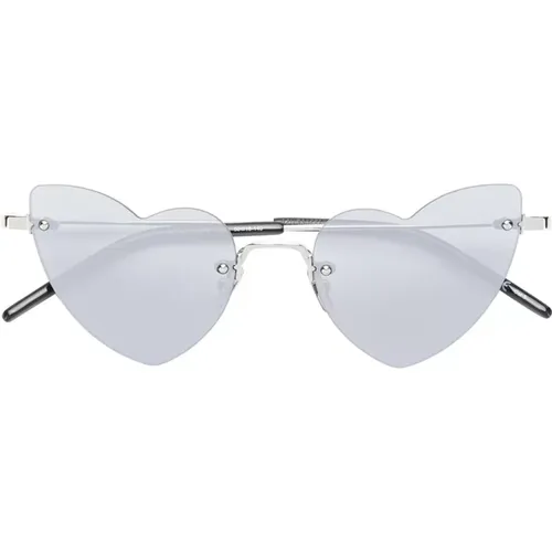 Silver Heart Shaped Sunglasses , female, Sizes: ONE SIZE - Saint Laurent - Modalova
