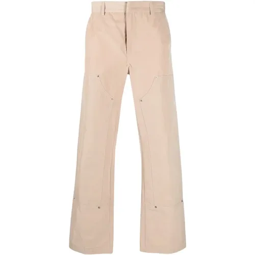 Chinos, male, , Size: M Wide Leg Trousers with Rivet Detail - 424 - Modalova