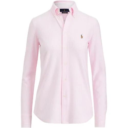 Gestreiftes Oxford-Strick-Polo-Shirt , Damen, Größe: XL - Polo Ralph Lauren - Modalova