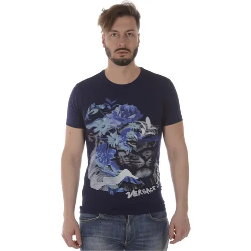 Bedrucktes Extra Slim T-Shirt Sweatshirt , Herren, Größe: XL - Versace Jeans Couture - Modalova