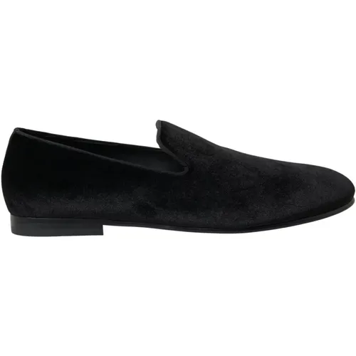 Luxurious Velvet Loafers , male, Sizes: 8 1/2 UK, 8 UK, 9 UK - Dolce & Gabbana - Modalova
