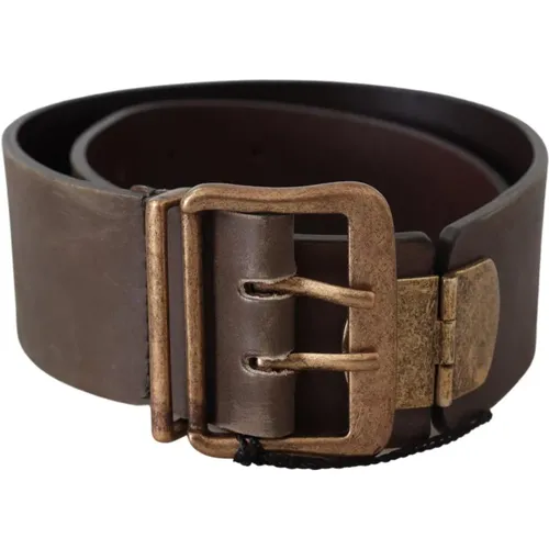 Belts, male, , Size: 60 CM Leather Wide Buckle Waist Belt - Ermanno Scervino - Modalova