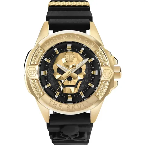 Watches, male, , Size: ONE SIZE The $kull Titan Gold Watch - Philipp Plein - Modalova