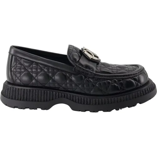 Loafers, male, , Size: 9 1/2 US Slip-On Leather Moccasins - Dior - Modalova