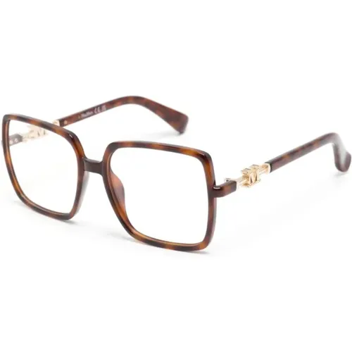Braun/Havanna Optische Brille Stilvoll und vielseitig , Damen, Größe: 55 MM - Max Mara - Modalova