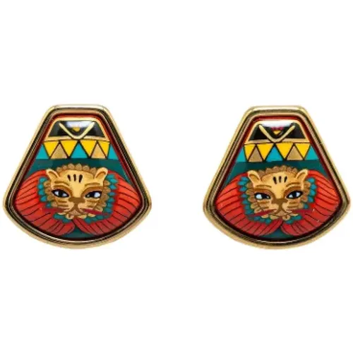 Pre-owned Jewellery, female, , Size: ONE SIZE Pre-owned Fabric earrings - Hermès Vintage - Modalova