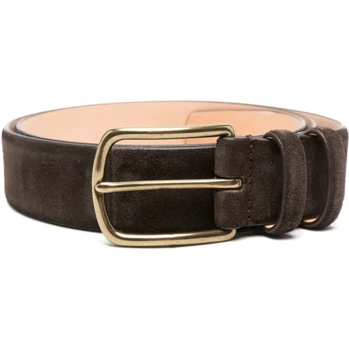 Suede Belt with OC Strip Design , male, Sizes: 105 CM, 95 CM, 100 CM - Officine Creative - Modalova