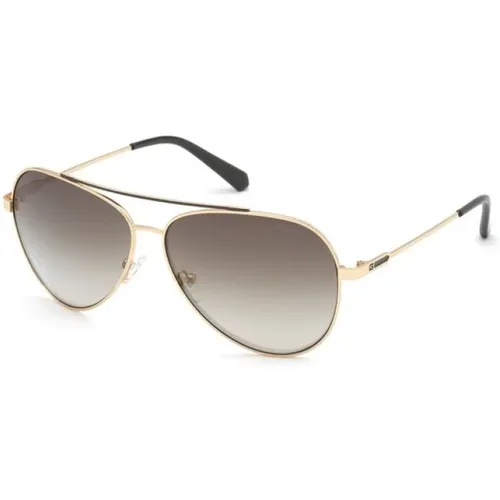 Sungles, Gold Frame, Green Gradient Lenses , unisex, Sizes: 61 MM - Guess - Modalova