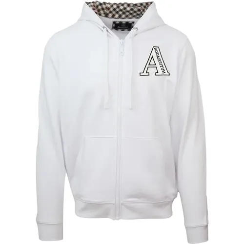 Logo Zip-Up Sweatshirt , Herren, Größe: M - Aquascutum - Modalova