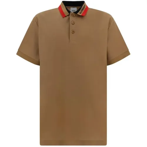 Polo Shirts, male, , Size: S Monogram Detail Polo Shirt - Burberry - Modalova