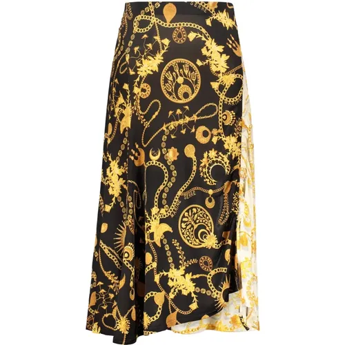 Midi Skirts, female, , Size: S Asymmetric Hem Skirt with Side Slit - Marine Serre - Modalova