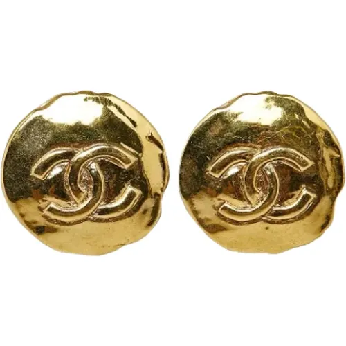 Pre-owned Jewellery, female, , Size: ONE SIZE Pre-owned Gold earrings - Chanel Vintage - Modalova