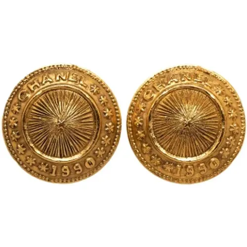 Pre-owned Jewellery, female, , Size: ONE SIZE Pre-owned Gold earrings - Chanel Vintage - Modalova