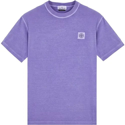 Kurzarm Lavendel T-Shirt - Stone Island - Modalova