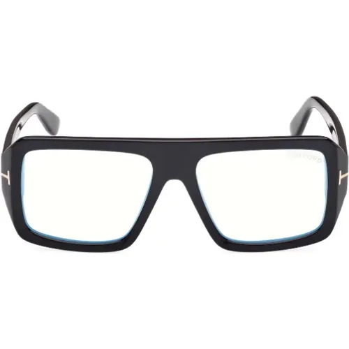 Glasses, unisex, , Size: ONE SIZE Rectangular Acetate Frame with Thick Temples - Tom Ford - Modalova