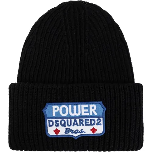 Beanies, male, , Size: ONE SIZE Cap with logo - Dsquared2 - Modalova