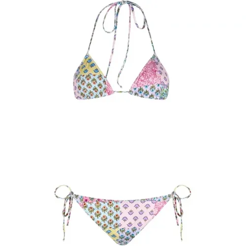 Radical Floral Triangle Bikini Leah Virgo , female, Sizes: S, L, M - MC2 Saint Barth - Modalova