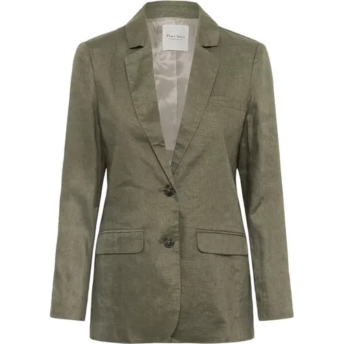 Blazers, female, , Size: 3XL Stylish Linen Jacket - Part Two - Modalova