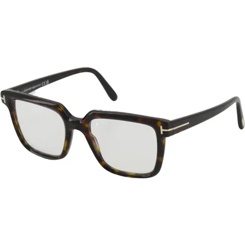 Sunglasses, unisex, , Size: 53 MM Rectangle Optical Havana Glasses - Tom Ford - Modalova