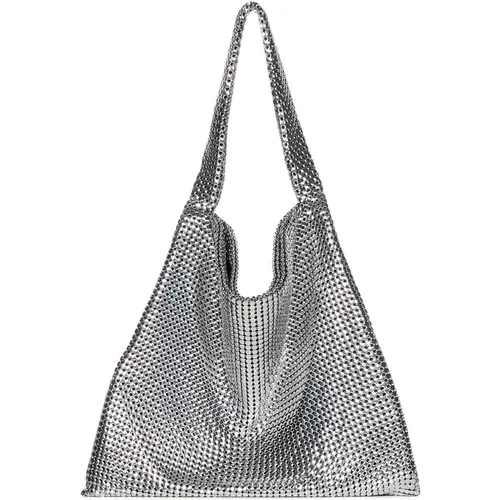 Tote Bags, female, , Size: ONE SIZE Bags.. Silver - Paco Rabanne - Modalova