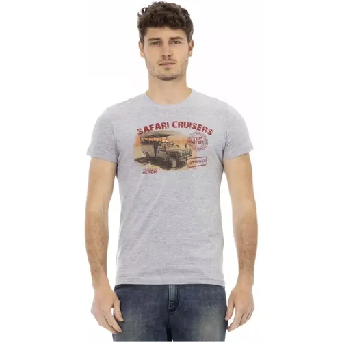 Graues Baumwoll-T-Shirt für Herren , Herren, Größe: L - Trussardi - Modalova