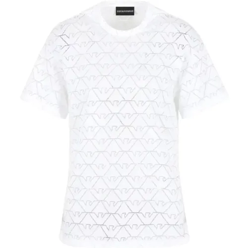 Lässiges Baumwoll T-Shirt , Damen, Größe: S - Emporio Armani - Modalova