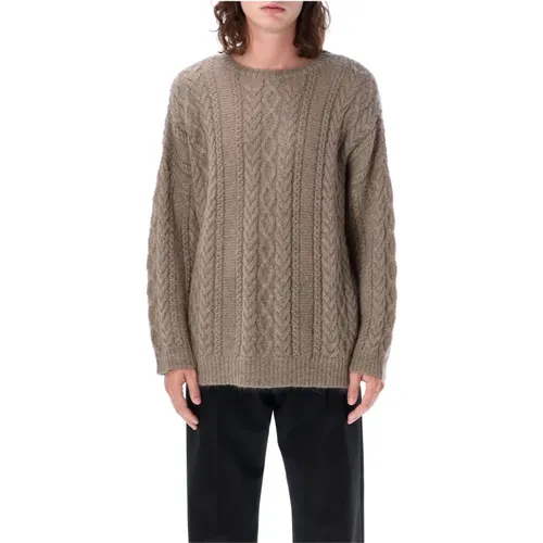 Grey Beige Cable Knit Sweater , male, Sizes: M - Undercover - Modalova