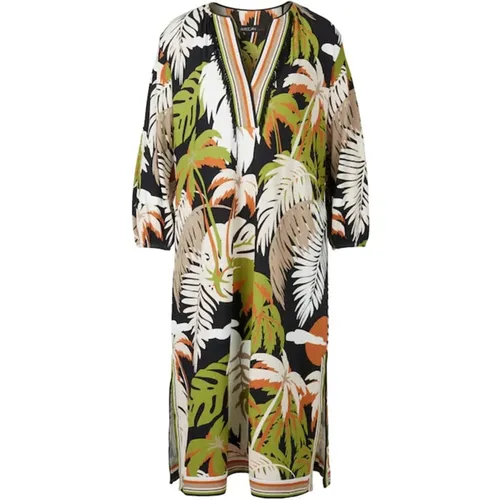 Midi-Kleid mit tropischem Blattmuster - Marc Cain - Modalova