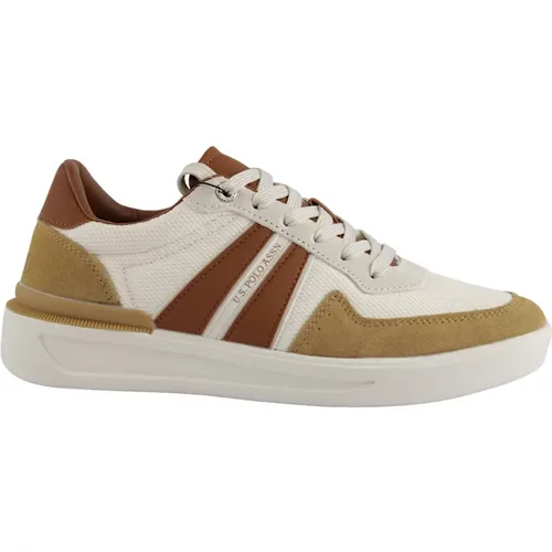 Sneakers, male, , Size: 11 US Beige Leather Sneakers - U.s. Polo Assn. - Modalova