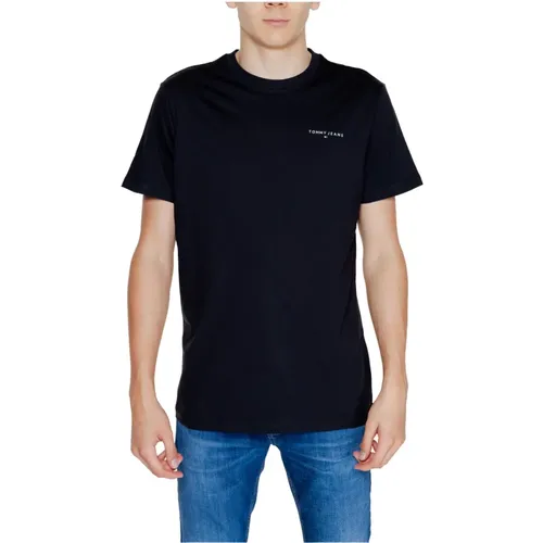 Linear Herren T-Shirt Herbst/Winter Kollektion , Herren, Größe: M - Tommy Jeans - Modalova