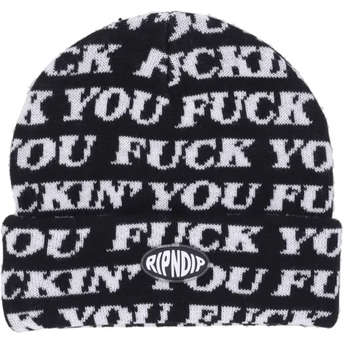 Beanies, male, , Size: ONE SIZE Knit Beanie Hat with Embroidery - Ripndip - Modalova