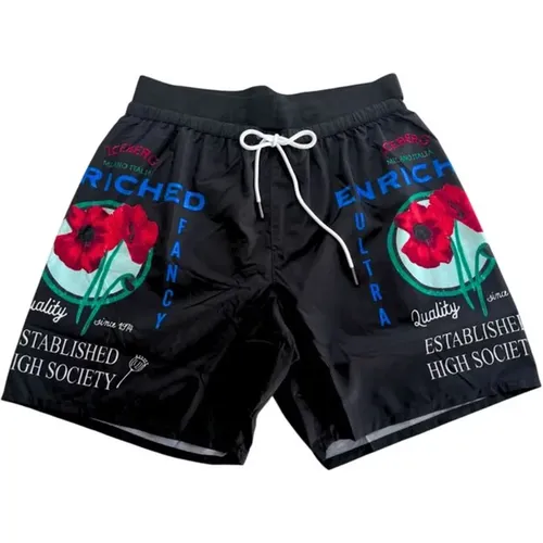 Beachwear, male, , Size: M Swim Shorts with Bold Print - Iceberg - Modalova