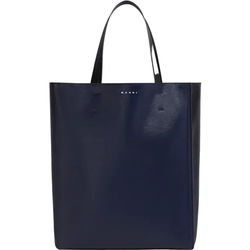 Tote Bags, male, , Size: ONE SIZE Museo soft large bag in leather - Marni - Modalova