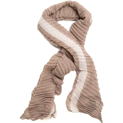 Scarves, female, , Size: ONE SIZE Pleated Striped Lurex Stole - Emporio Armani - Modalova