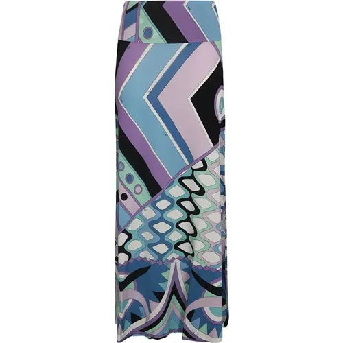 Abstract Pattern A-Line Fluted Skirt , female, Sizes: S, M - EMILIO PUCCI - Modalova