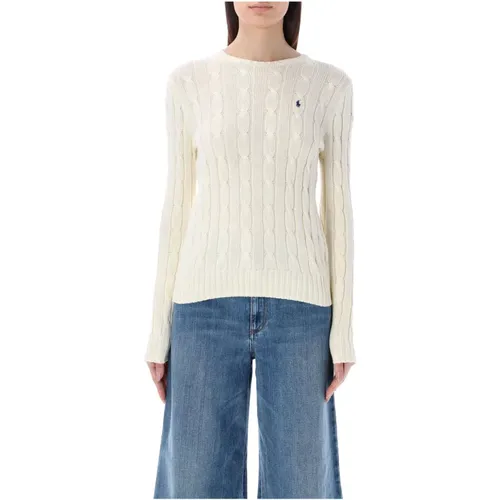 Cream Cable-Knit Cotton Sweater , female, Sizes: XL - Ralph Lauren - Modalova