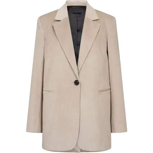 Stilvoller Plaza Sand Blazer , Damen, Größe: L - Levete Room - Modalova