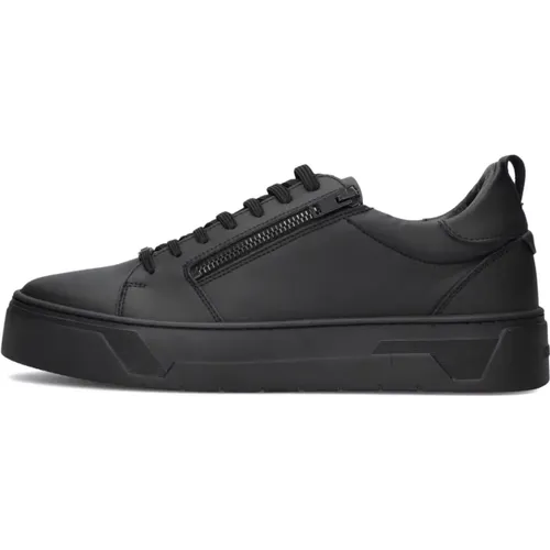 Schwarze Leder Low Top Sneakers , Herren, Größe: 45 EU - Antony Morato - Modalova