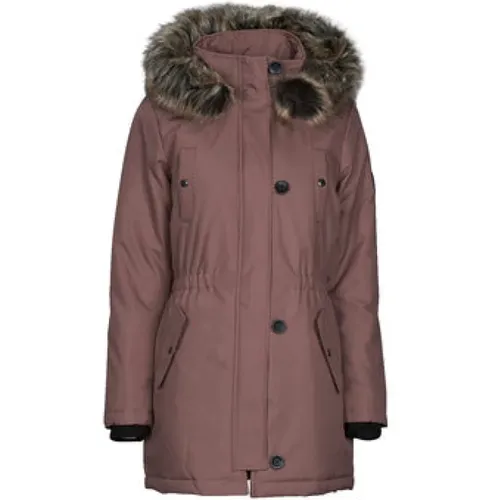 Winter Pelz Parka in Rosa , Damen, Größe: XS - Only - Modalova