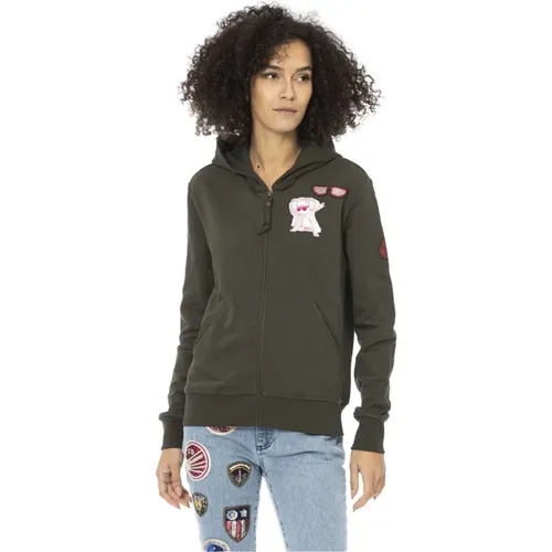 Zip-throughs, female, , Size: M Hoodie with Applique - Long Sleeve - Mr&Mrs Italy - Modalova