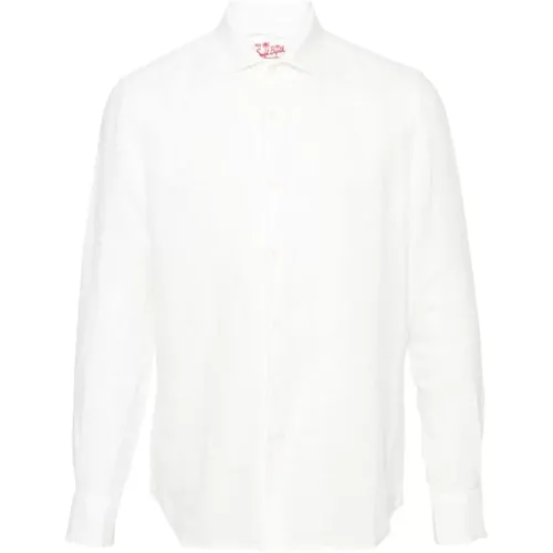 Weiße Leinen Pamplona Hemd , Herren, Größe: L - MC2 Saint Barth - Modalova