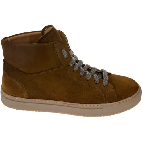 Sneakers, male, , Size: 9 US Leather and Suede Boot with Rubber Sole - Calce - Modalova