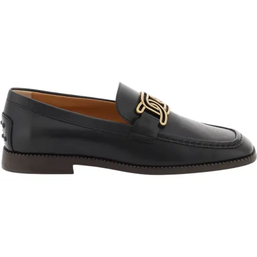 Suede Loafers with Gold Chain Detail , female, Sizes: 6 UK, 7 UK - TOD'S - Modalova