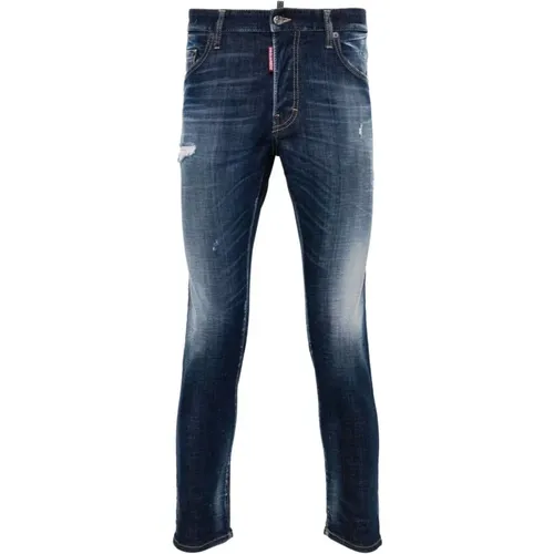 Blaue Stretch Gewaschene Slim Fit Jeans , Herren, Größe: XL - Dsquared2 - Modalova