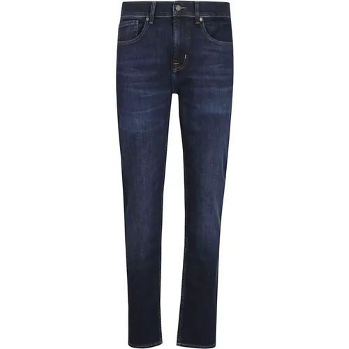 Dunkelblaue Slimmy LuxPerMae Jeans , Herren, Größe: W31 - 7 For All Mankind - Modalova