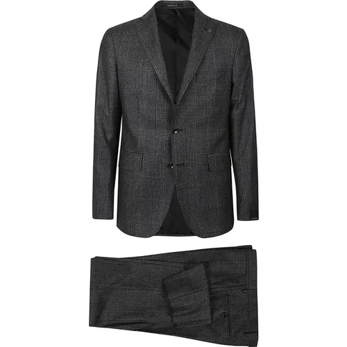 Single Breasted Suits, male, , Size: XL Classic Wool Suit for Men - Tagliatore - Modalova