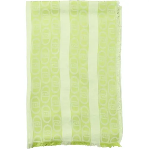 Silky Scarves, female, , Size: ONE SIZE Silk Scarf with Linked Ring Pattern - Liu Jo - Modalova