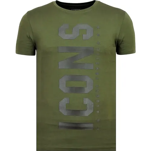 Icons Vertikales T-Shirt - Günstige Sommerkleidung Herren - 6362G , Herren, Größe: L - Local Fanatic - Modalova