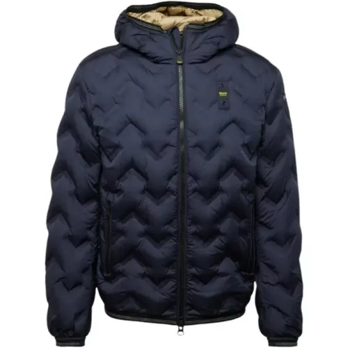 Blaue Pier Jacke , Herren, Größe: M - Blauer - Modalova